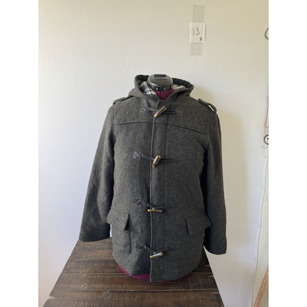 Place Est. 1989 Girls Toggle Wool Blend Hooded Coat Gray Size XL 14